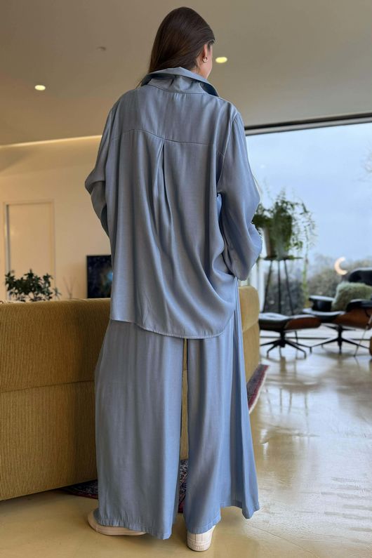 Perfect Chambray Denim Open Placket Shirt Light /16=